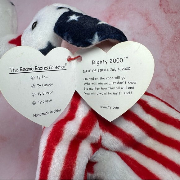 Ty Beanie Baby Righty 2000 with heart tag - Picture 5 of 9